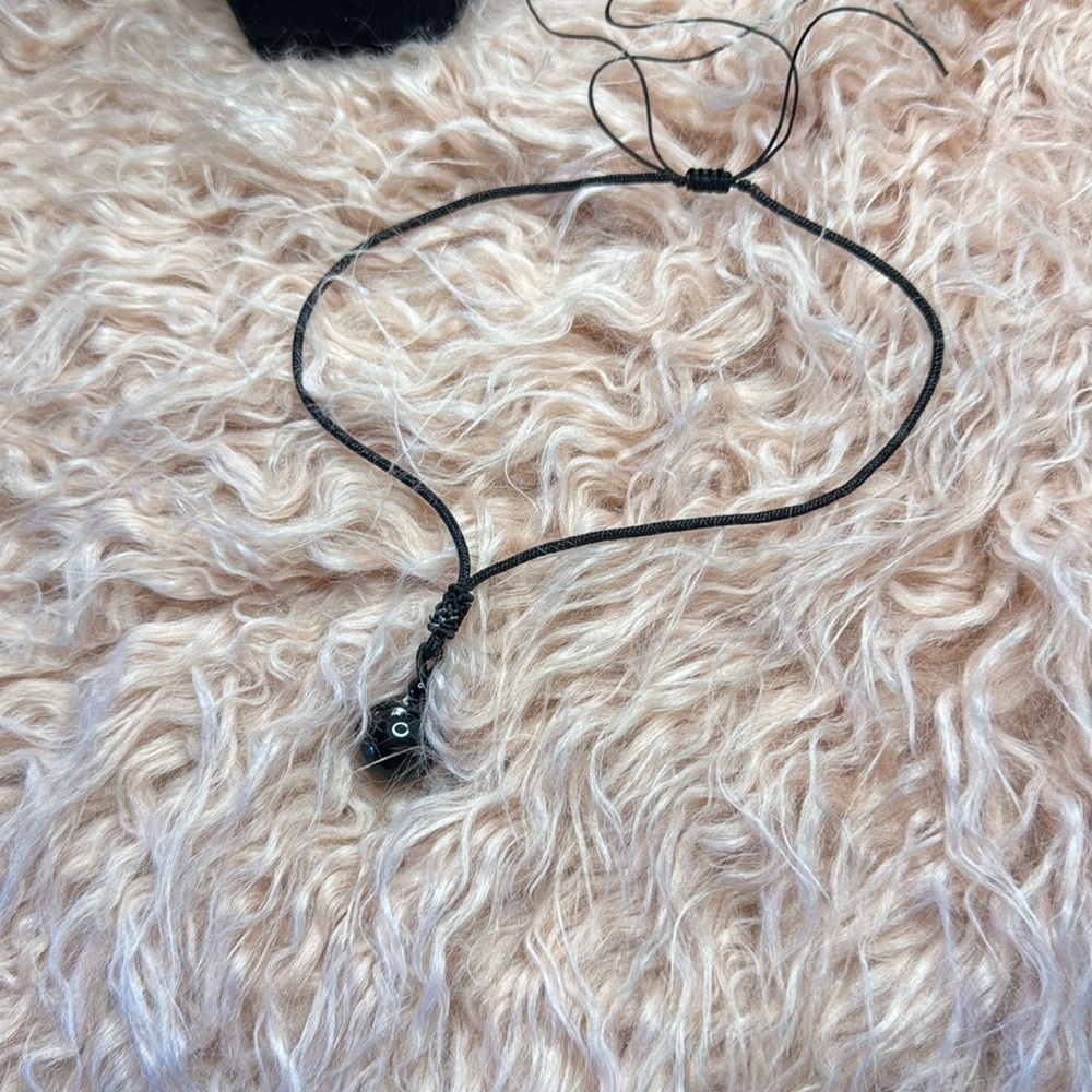 Black obsidian corded Necklace